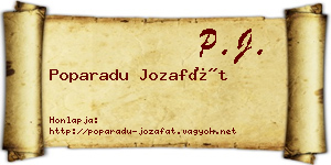 Poparadu Jozafát névjegykártya